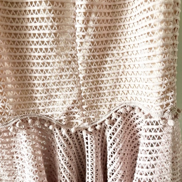 Zoey Lace Overlay Flounce Hem Midi Dress Blush - Picture 4 of 6